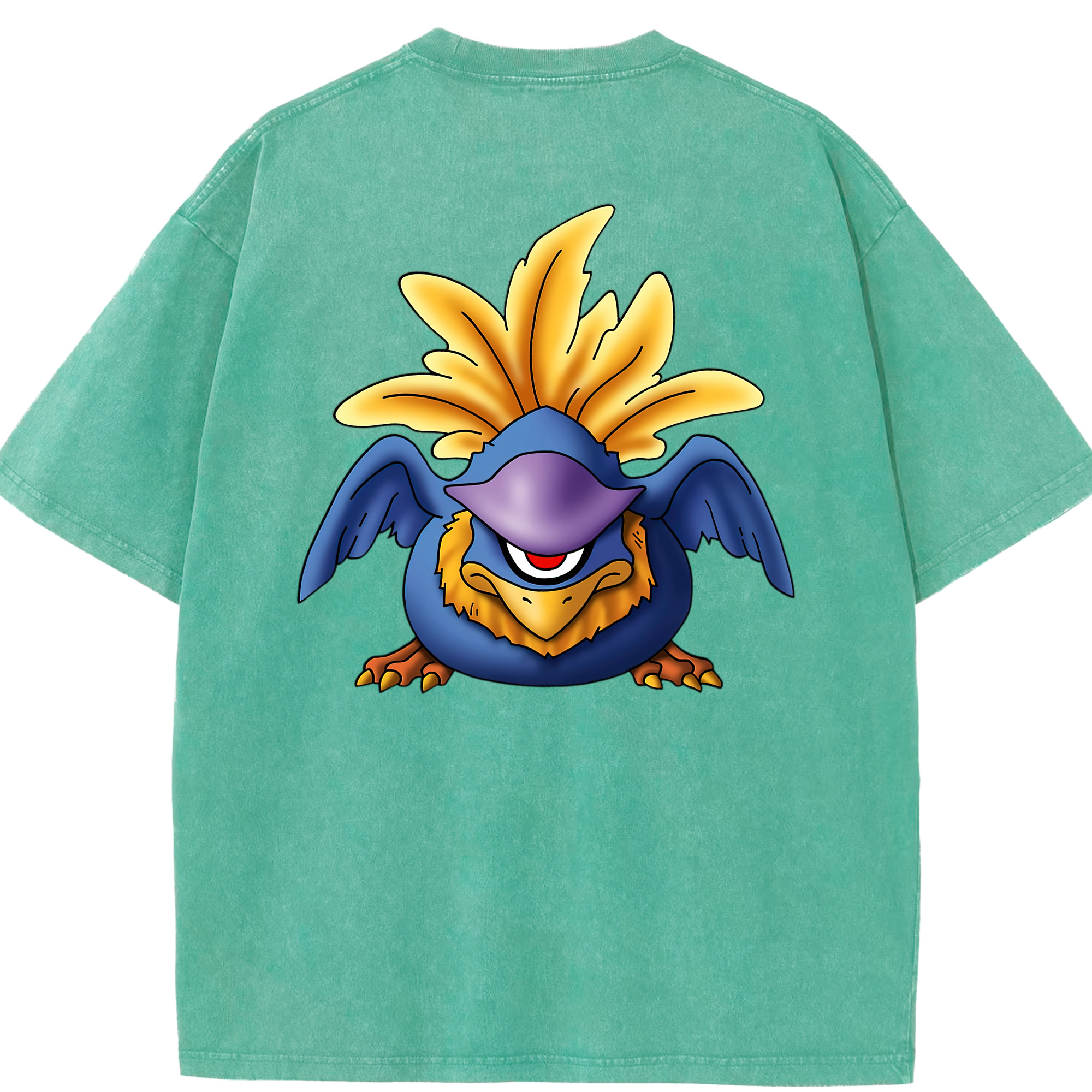 （画像用） ドラゴンクエスト Doragon Kuesuto Dragon Quest 綿100% ヴィンテージ風 半袖Tシャツ（背面プリント）